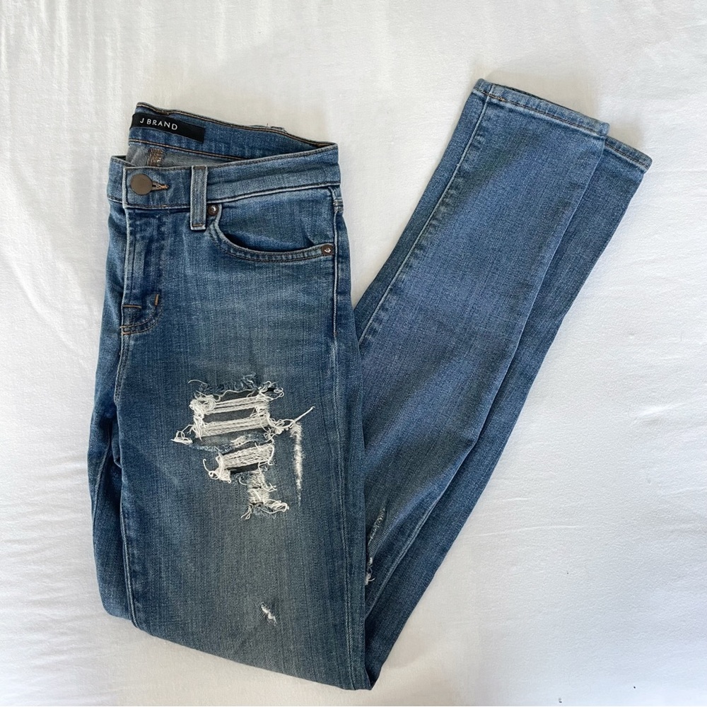 J BRAND Distressed Blue Jeans